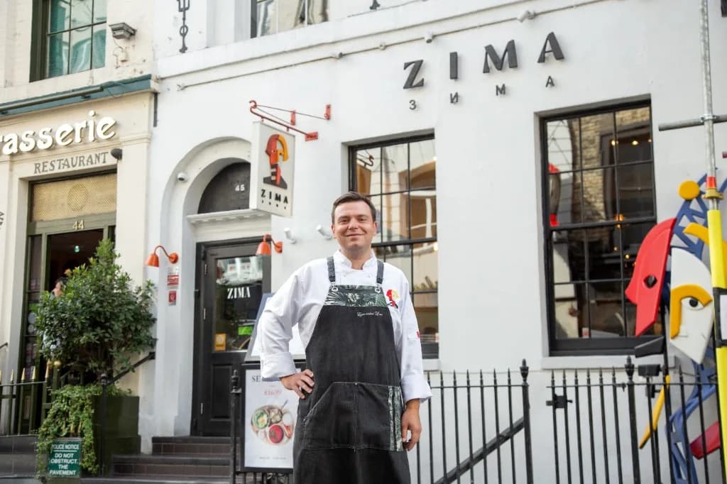 Ilia Bushmakin, head chef, outside ZIMA on Frith Street