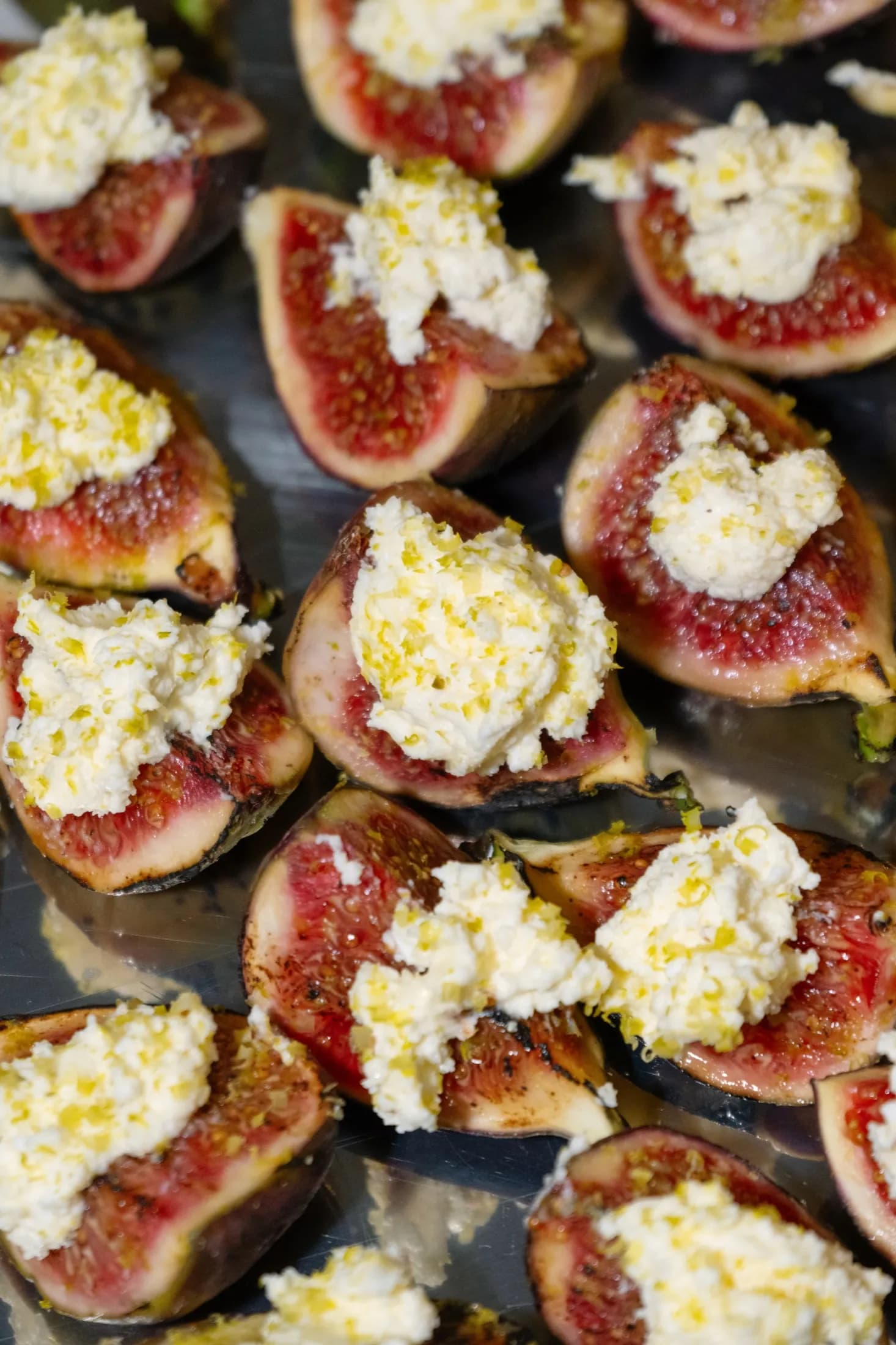 Figs with cheese and citrus zest