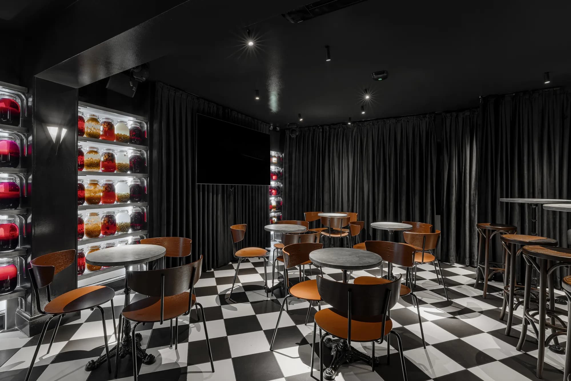 Karaoke bar at ZIMA with its bottle wall